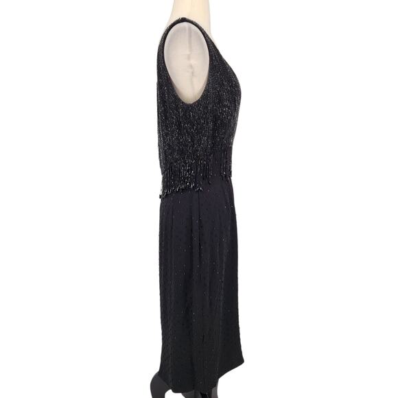 Vintage 50s 60s Hand Beaded Cocktail Dress British Crown Colony of Hong Kong - Picture 5 of 12